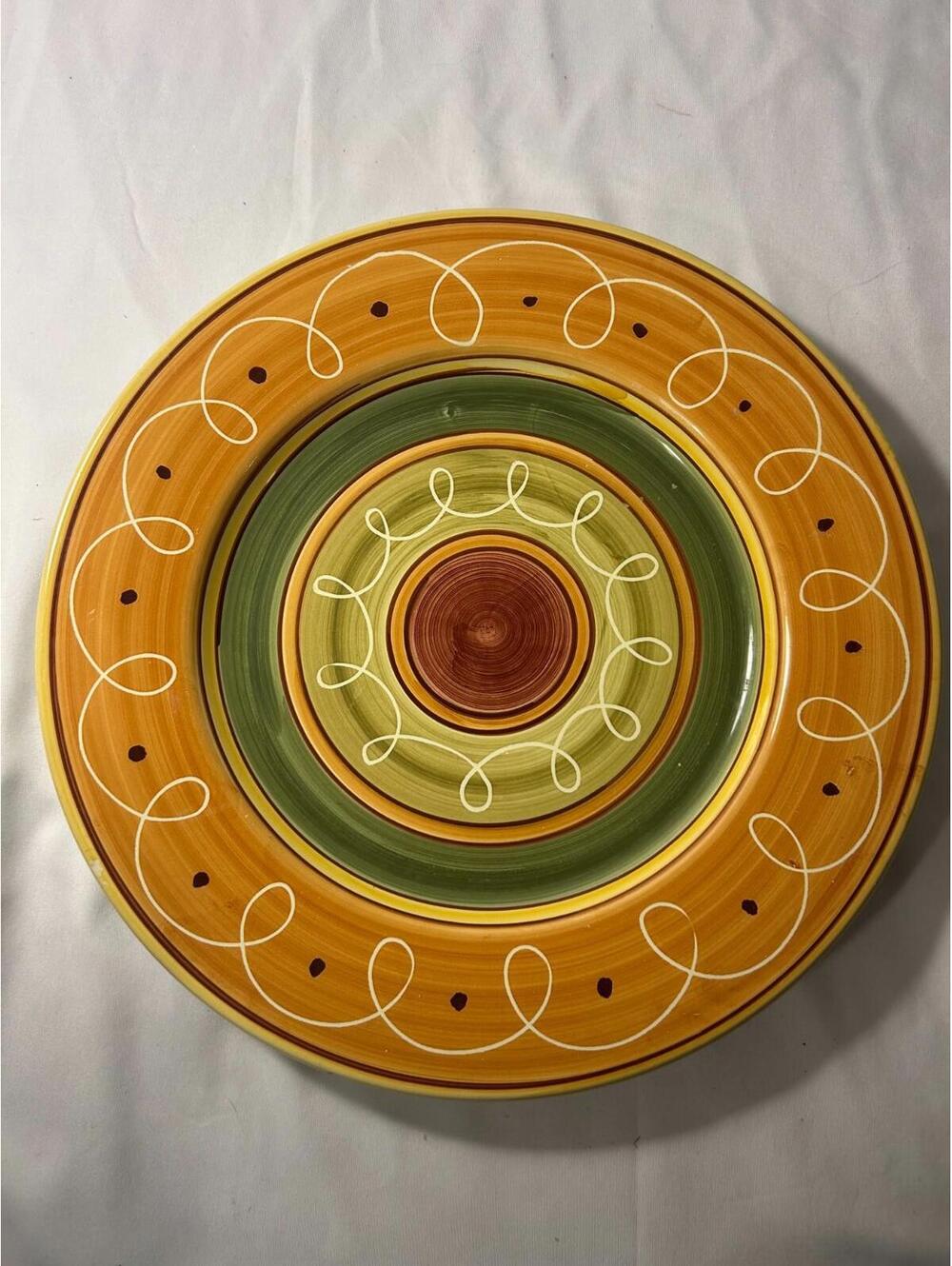 Pier 1 Etrusco Dinner Plate 11.5" Hand Painted Italy Earthenware